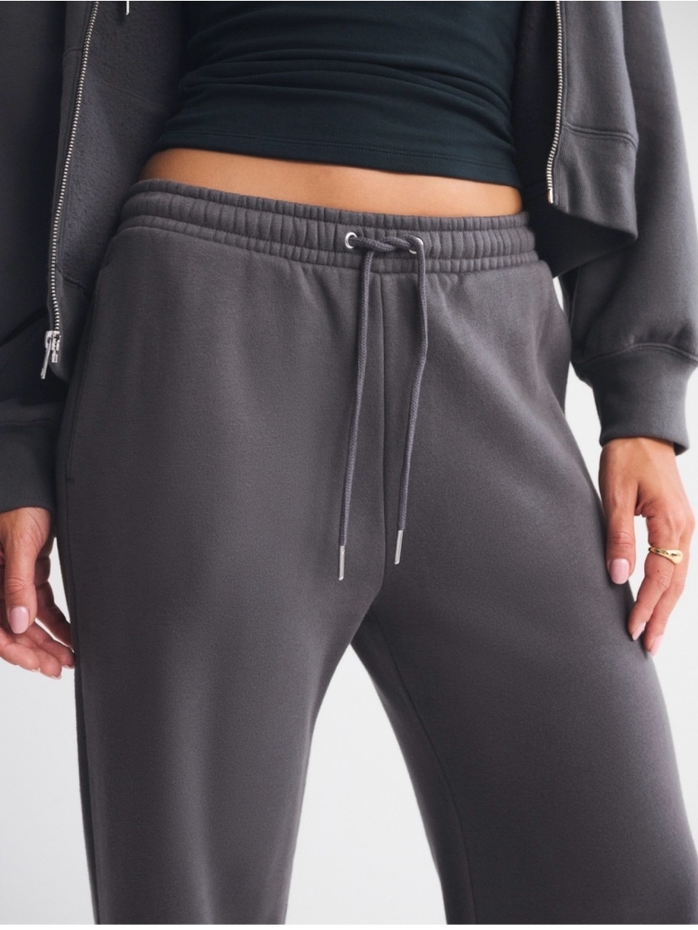 Abercrombie & Fitch High Rise Sunday Wide Leg Sweatpants LONG length - Picture 2 of 9